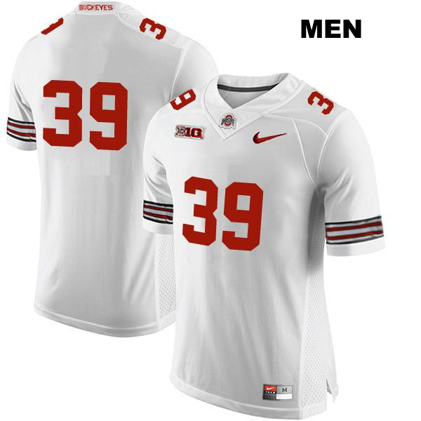 no. 39 Andrew Moore Authentic Stitched Ohio State Buckeyes White Mens College Football Jersey - No Name