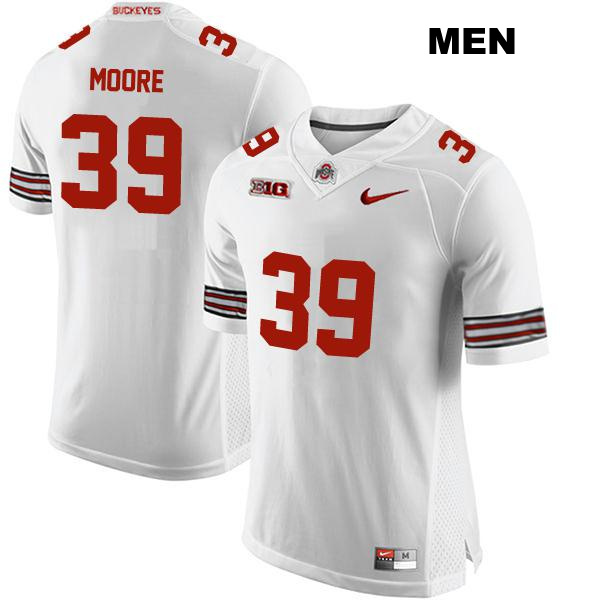 Stitched no. 39 Andrew Moore Authentic Ohio State Buckeyes White Mens College Football Jersey