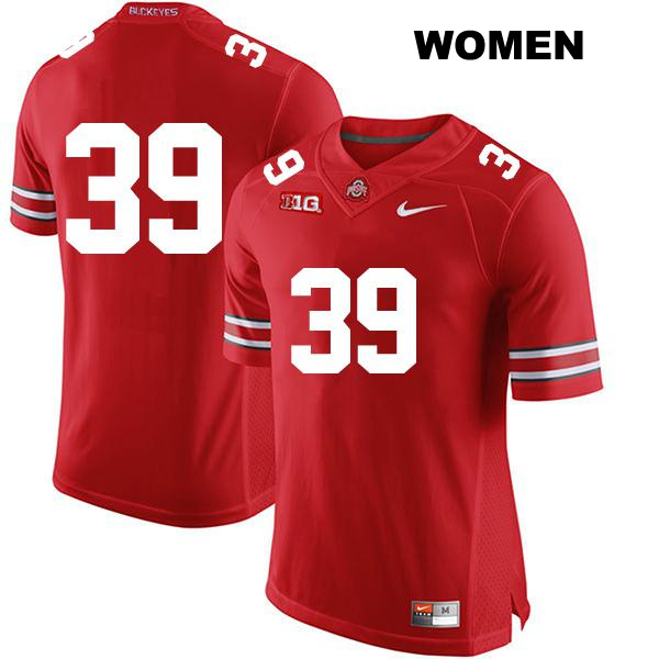 no. 39 Andrew Moore Authentic Ohio State Buckeyes Stitched Red Womens College Football Jersey - No Name