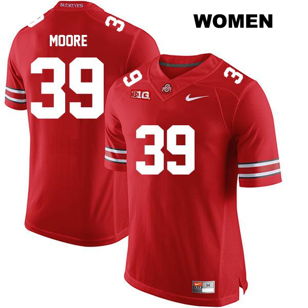 Stitched no. 39 Andrew Moore Authentic Ohio State Buckeyes Red Womens College Football Jersey