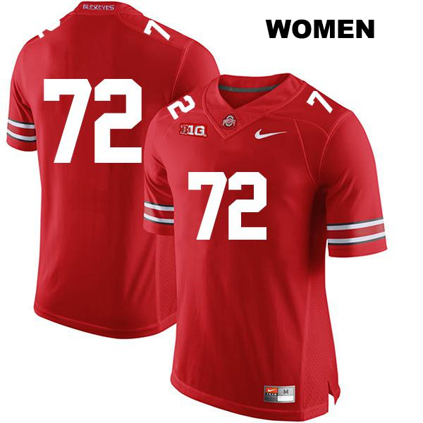 no. 72 Avery Henry Authentic Stitched Ohio State Buckeyes Red Womens College Football Jersey - No Name