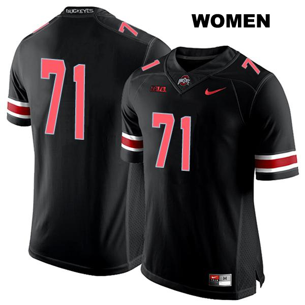 Stitched no. 71 Ben Christman Authentic Ohio State Buckeyes Black Womens College Football Jersey - No Name
