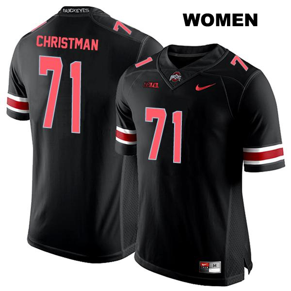 no. 71 Ben Christman Authentic Stitched Ohio State Buckeyes Black Womens College Football Jersey