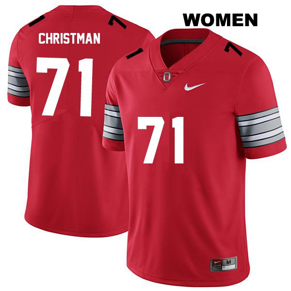 no. 71 Ben Christman Stitched Authentic Ohio State Buckeyes Darkred Womens College Football Jersey