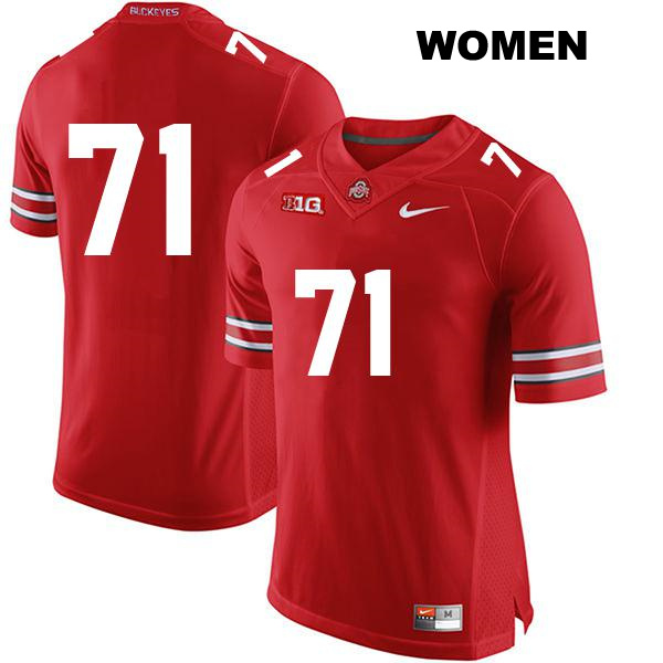 no. 71 Ben Christman Authentic Ohio State Buckeyes Stitched Red Womens College Football Jersey - No Name