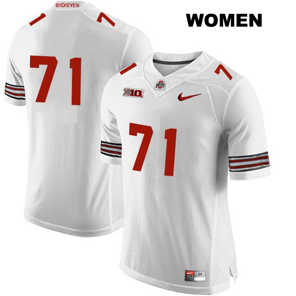 no. 71 Ben Christman Authentic Ohio State Buckeyes White Stitched Womens College Football Jersey - No Name
