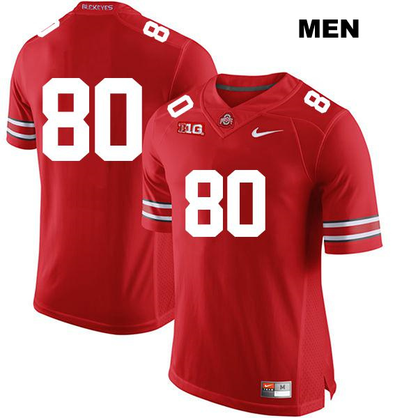 no. 80 Blaize Exline Authentic Ohio State Buckeyes Red Stitched Mens College Football Jersey - No Name
