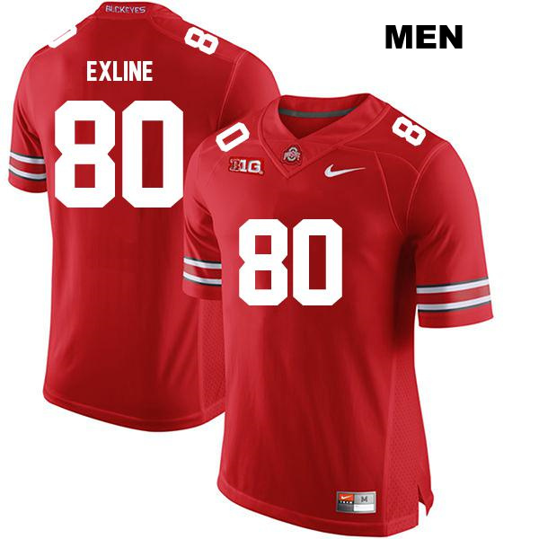 no. 80 Blaize Exline Authentic Stitched Ohio State Buckeyes Red Mens College Football Jersey