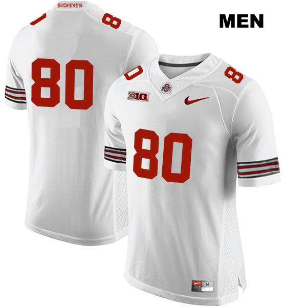 no. 80 Stitched Blaize Exline Authentic Ohio State Buckeyes White Mens College Football Jersey - No Name
