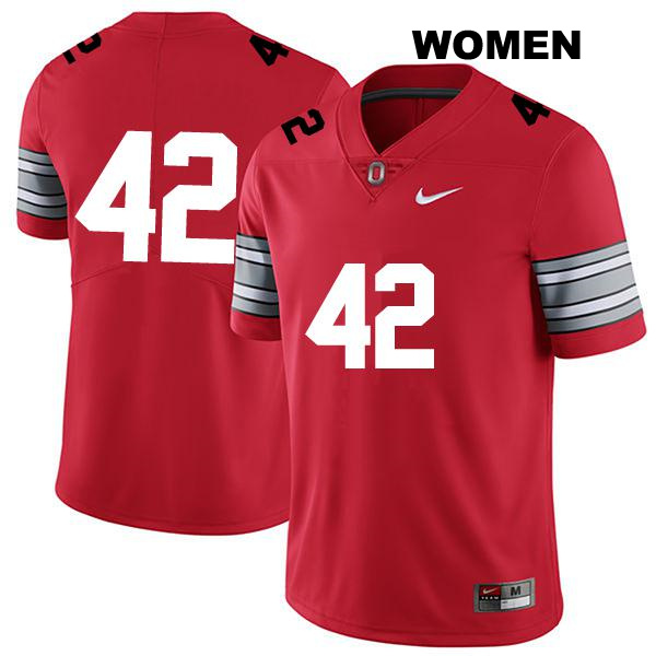 no. 42 Bradley Robinson Authentic Ohio State Buckeyes Darkred Stitched Womens College Football Jersey - No Name