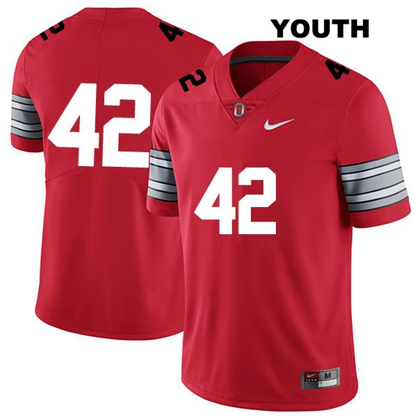 no. 42 Bradley Robinson Authentic Ohio State Buckeyes Stitched Darkred Youth College Football Jersey - No Name