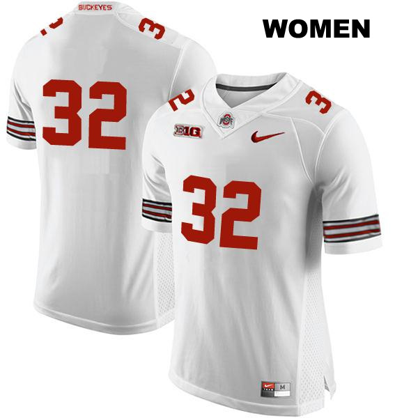 no. 32 Stitched Brenten Jones Authentic Ohio State Buckeyes White Womens College Football Jersey - No Name
