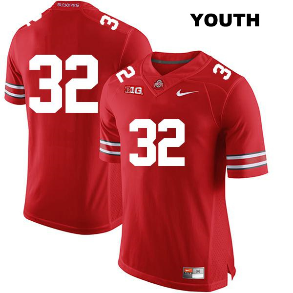 no. 32 Brenten Jones Authentic Stitched Ohio State Buckeyes Red Youth College Football Jersey - No Name