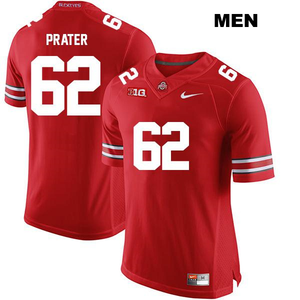 no. 62 Stitched Bryce Prater Authentic Ohio State Buckeyes Red Mens College Football Jersey