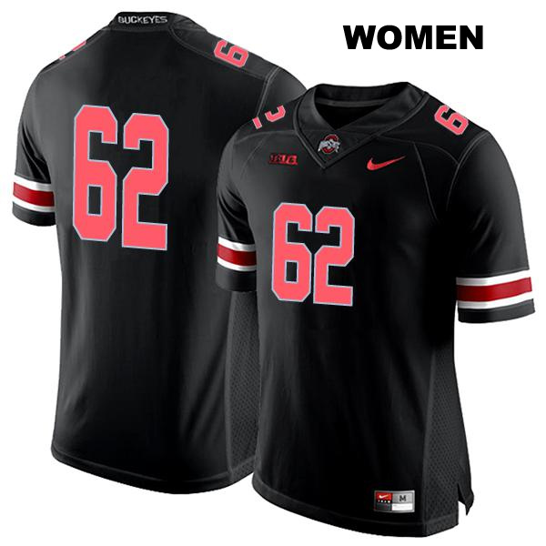 no. 62 Bryce Prater Authentic Stitched Ohio State Buckeyes Black Womens College Football Jersey - No Name