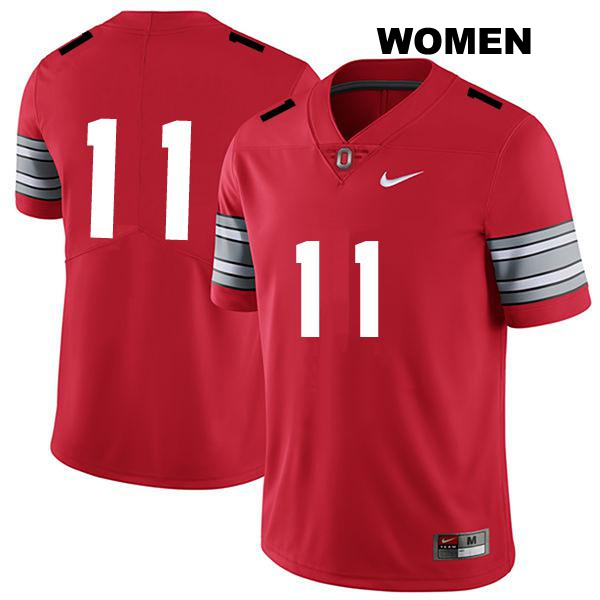 no. 11 CJ Hicks Authentic Stitched Ohio State Buckeyes Darkred Womens College Football Jersey - No Name