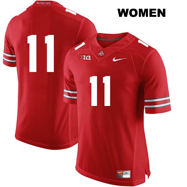 no. 11 CJ Hicks Authentic Ohio State Buckeyes Red Stitched Womens College Football Jersey - No Name