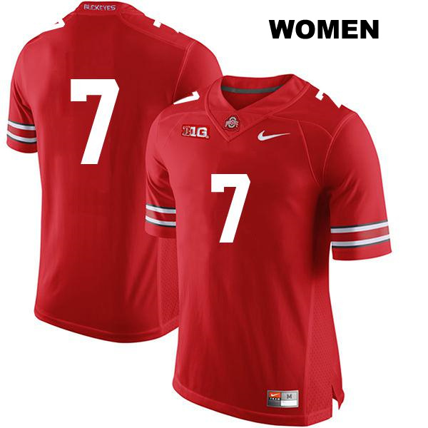 no. 7 CJ Stroud Authentic Stitched Ohio State Buckeyes Red Womens College Football Jersey - No Name