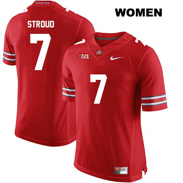 no. 7 CJ Stroud Authentic Ohio State Buckeyes Red Stitched Womens College Football Jersey