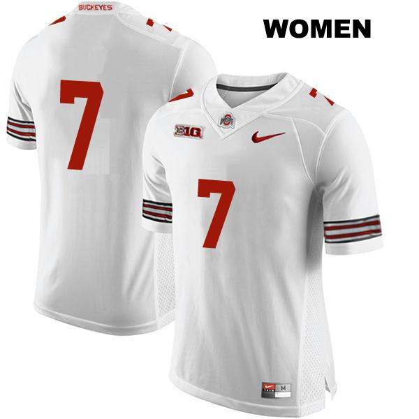 no. 7 CJ Stroud Authentic Ohio State Buckeyes Stitched White Womens College Football Jersey - No Name