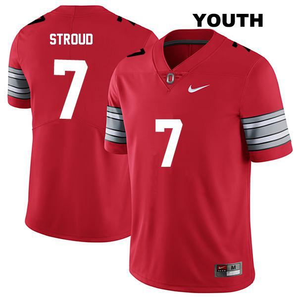 Stitched no. 7 CJ Stroud Authentic Ohio State Buckeyes Darkred Youth College Football Jersey