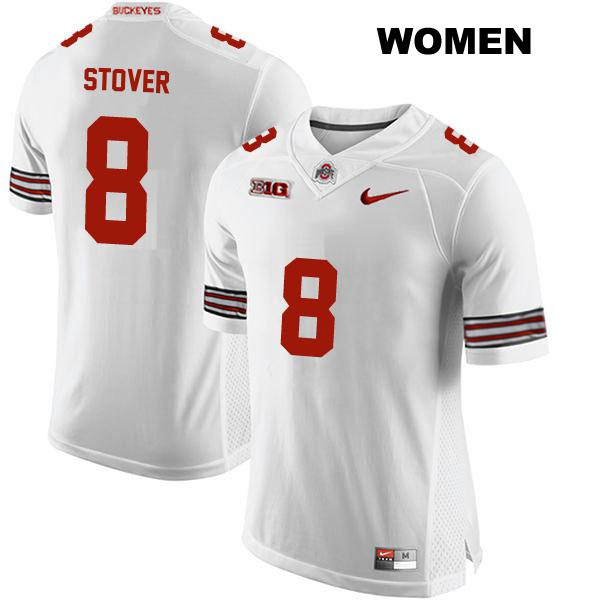 Stitched no. 8 Cade Stover Authentic Ohio State Buckeyes White Womens College Football Jersey