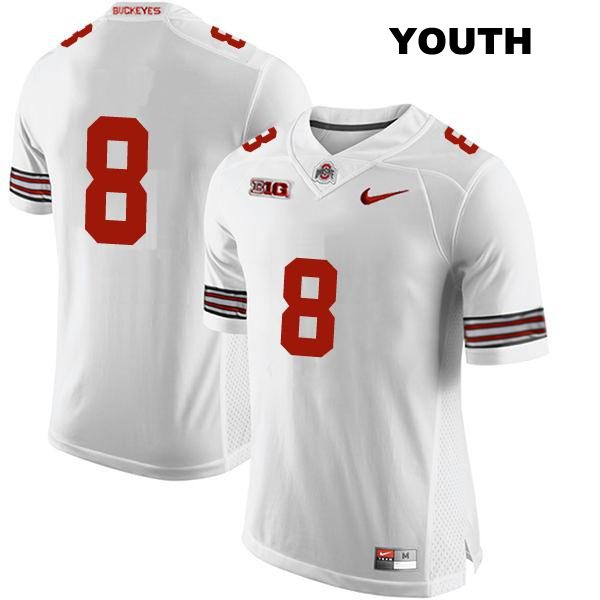 Stitched no. 8 Cade Stover Authentic Ohio State Buckeyes White Youth College Football Jersey - No Name