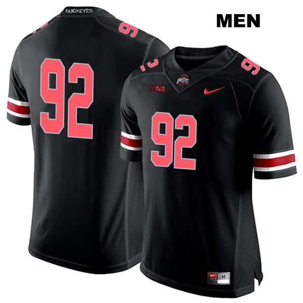no. 92 Stitched Caden Curry Authentic Ohio State Buckeyes Black Mens College Football Jersey - No Name