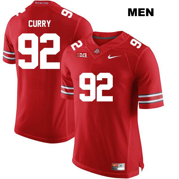 Stitched no. 92 Caden Curry Authentic Ohio State Buckeyes Red Mens College Football Jersey