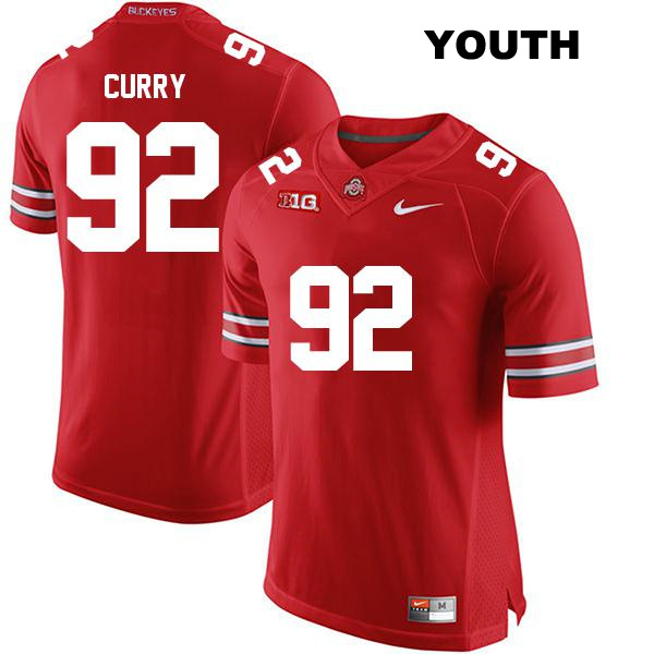 no. 92 Caden Curry Authentic Ohio State Buckeyes Red Stitched Youth College Football Jersey