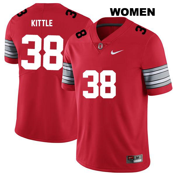 Stitched no. 38 Cameron Kittle Authentic Ohio State Buckeyes Darkred Womens College Football Jersey