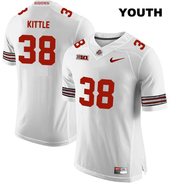 no. 38 Stitched Cameron Kittle Authentic Ohio State Buckeyes White Youth College Football Jersey