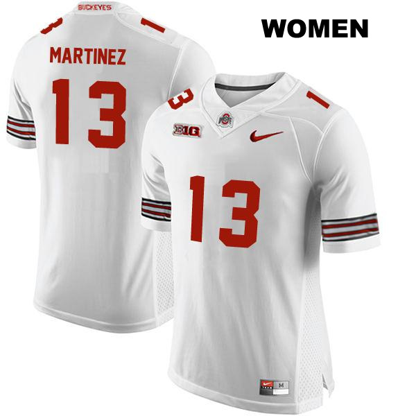 no. 13 Cameron Martinez Authentic Ohio State Buckeyes Stitched White Womens College Football Jersey