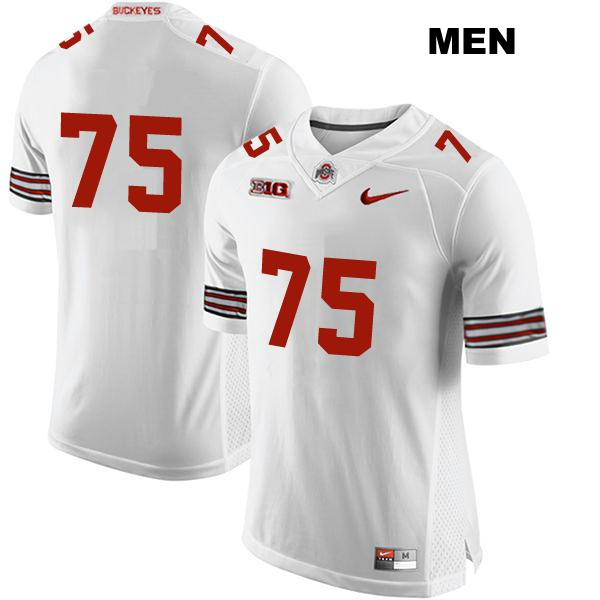 Stitched no. 75 Carson Hinzman Authentic Ohio State Buckeyes White Mens College Football Jersey - No Name