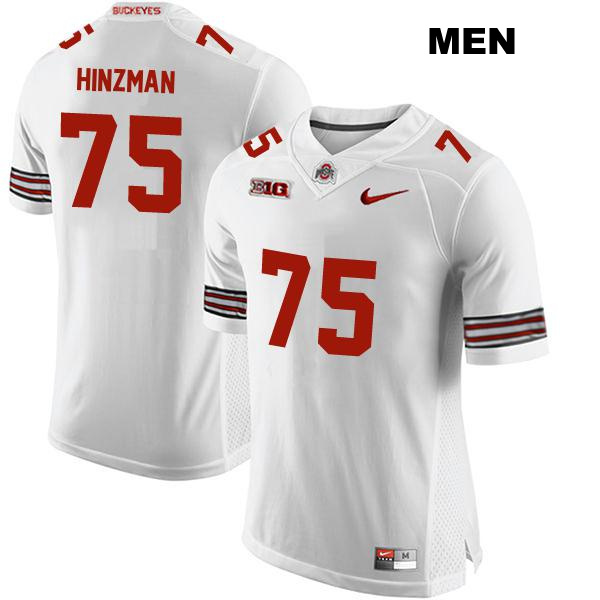 no. 75 Carson Hinzman Authentic Ohio State Buckeyes White Stitched Mens College Football Jersey