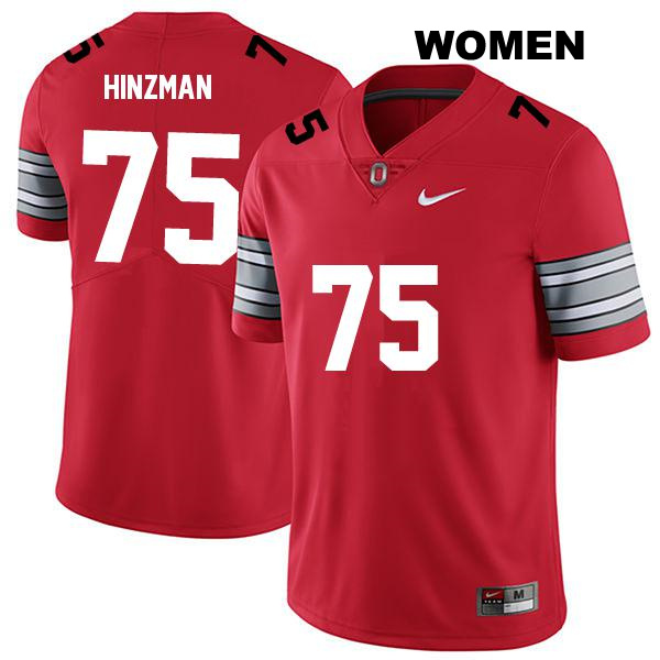 no. 75 Stitched Carson Hinzman Authentic Ohio State Buckeyes Darkred Womens College Football Jersey
