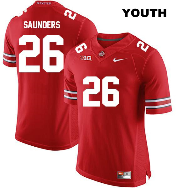 no. 26 Cayden Saunders Stitched Authentic Ohio State Buckeyes Red Youth College Football Jersey
