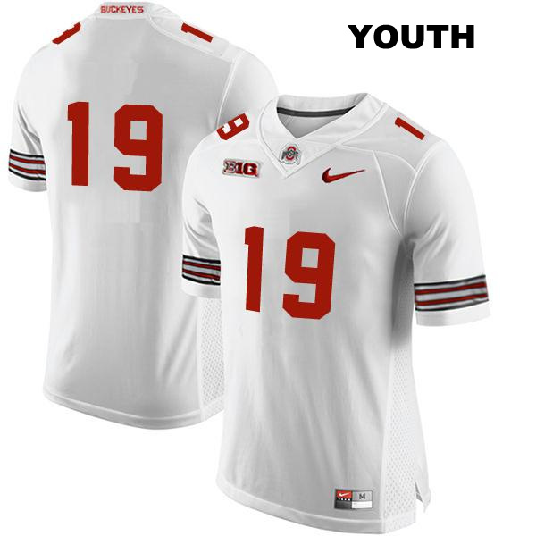 no. 19 Chad Ray Authentic Ohio State Buckeyes Stitched White Youth College Football Jersey - No Name