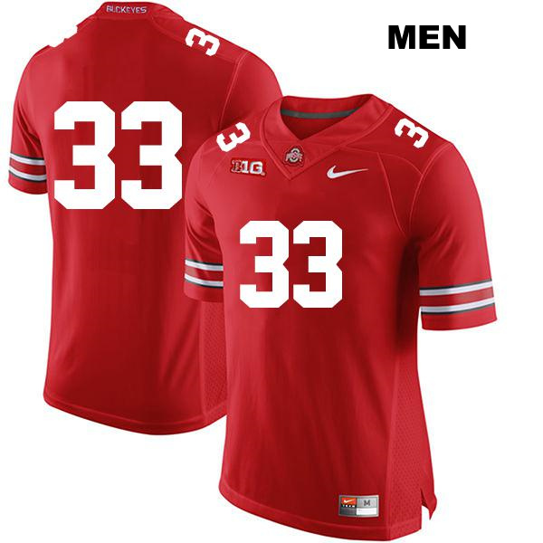 no. 33 Chase Brecht Authentic Ohio State Buckeyes Red Stitched Mens College Football Jersey - No Name