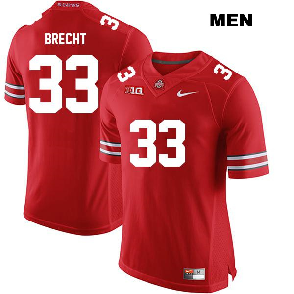 no. 33 Stitched Chase Brecht Authentic Ohio State Buckeyes Red Mens College Football Jersey