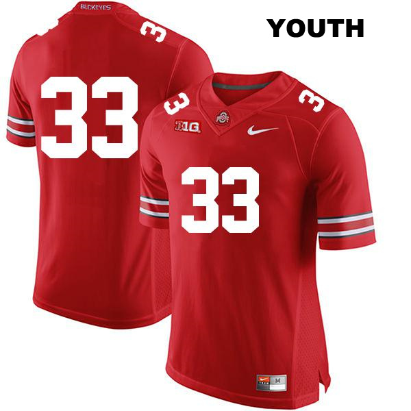 no. 33 Chase Brecht Stitched Authentic Ohio State Buckeyes Red Youth College Football Jersey - No Name