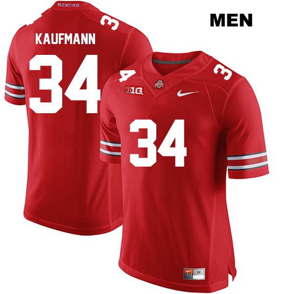 no. 34 Stitched Colin Kaufmann Authentic Ohio State Buckeyes Red Mens College Football Jersey