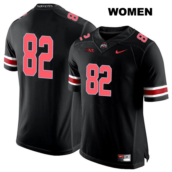 no. 82 David Adolph Authentic Ohio State Buckeyes Black Stitched Womens College Football Jersey - No Name