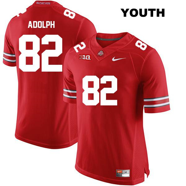 no. 82 David Adolph Authentic Stitched Ohio State Buckeyes Red Youth College Football Jersey