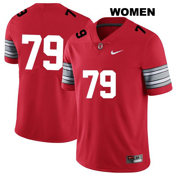 no. 79 Dawand Jones Authentic Stitched Ohio State Buckeyes Darkred Womens College Football Jersey - No Name