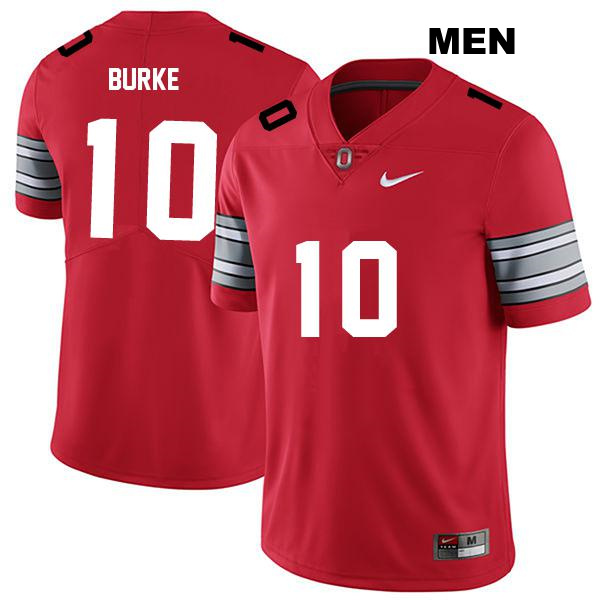 no. 10 Denzel Burke Authentic Stitched Ohio State Buckeyes Darkred Mens College Football Jersey