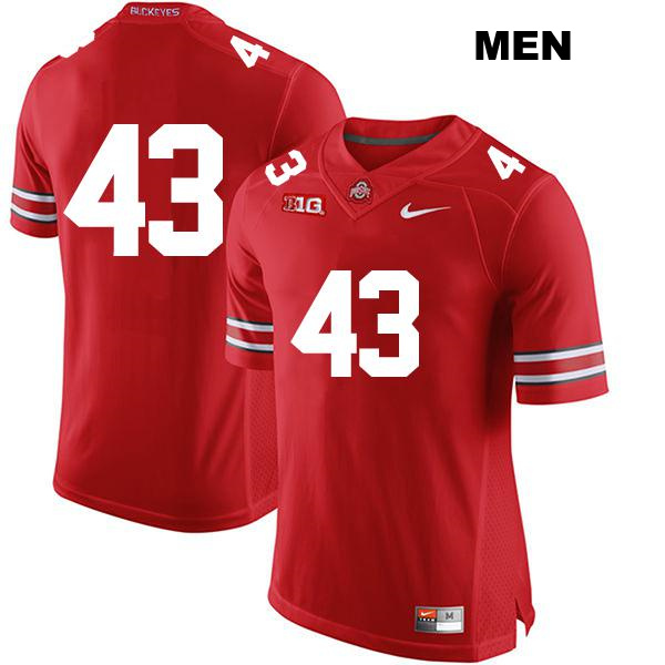 no. 43 Diante Griffin Authentic Ohio State Buckeyes Stitched Red Mens College Football Jersey - No Name