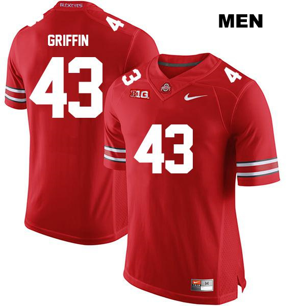 Stitched no. 43 Diante Griffin Authentic Ohio State Buckeyes Red Mens College Football Jersey