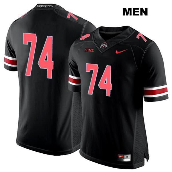 Stitched no. 74 Donovan Jackson Authentic Ohio State Buckeyes Black Mens College Football Jersey - No Name
