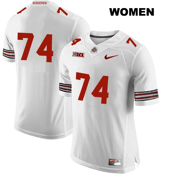 no. 74 Donovan Jackson Authentic Ohio State Buckeyes Stitched White Womens College Football Jersey - No Name